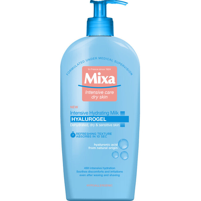Mixa drėkinamasis kūno losjonas sausai ir jautriai odai Hialurogelis (intensyviai drėkinantis pienas) 400 ml
