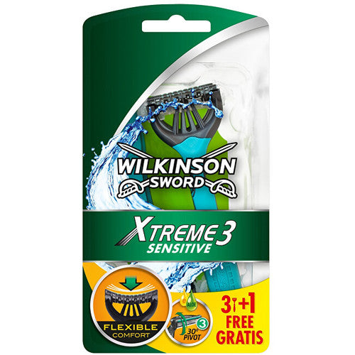Wilkinson Sword Xtreme3 Sensitive (4 vnt) - vienkartinis skustuvas vyrams