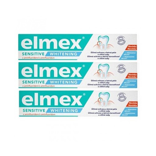Elmex Sensitive Whitening (3 x 75 ml) – balinanti dantų pasta jautriems dantims