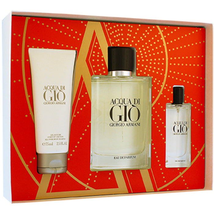 Armani Acqua Di Gio Man Eau de Parfum dovanų rinkinys EDP 125 ml, dušo gelis 75 ml ir mini EDP 15 ml