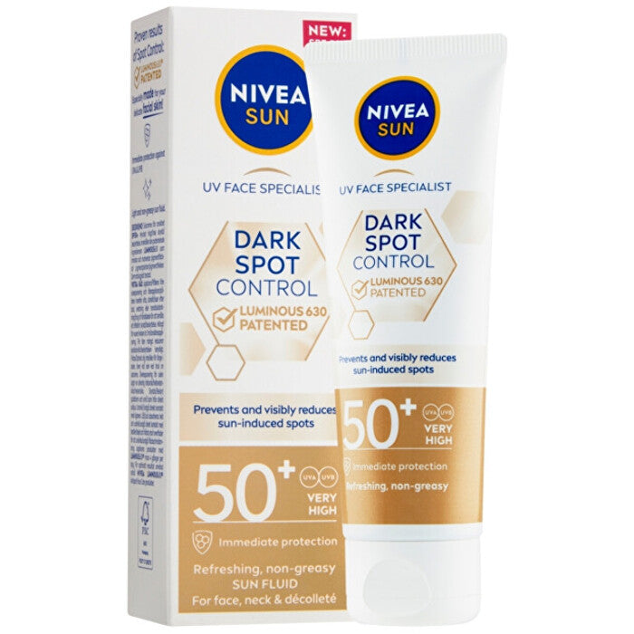 „Nivea Sun Dark Spot Control Luminous“ fluidas nuo saulės OF 50+