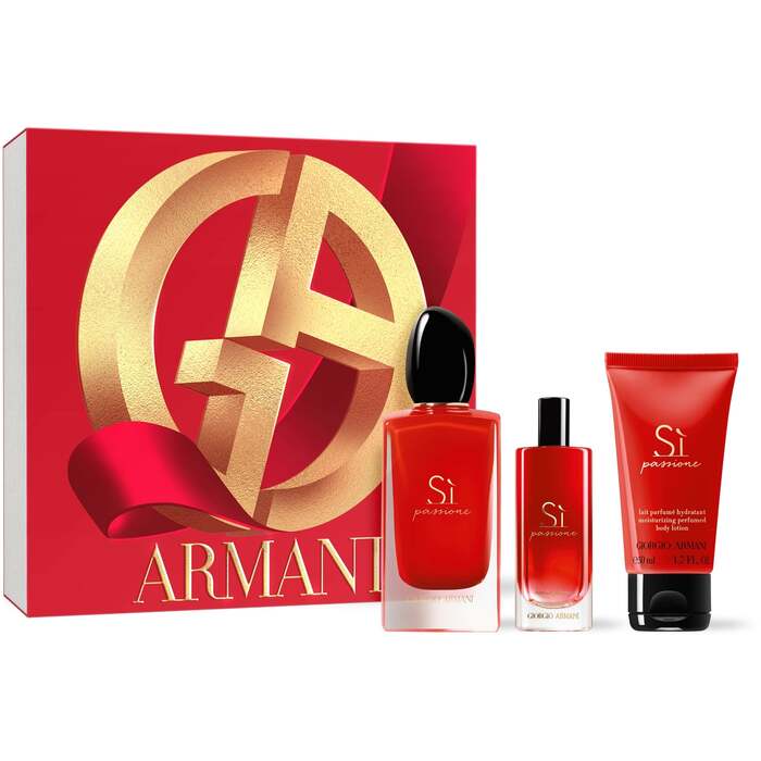 Armani Sí Passione Gift Set EDP 100 ml, body lotion 50 ml and miniature EDP 15 ml