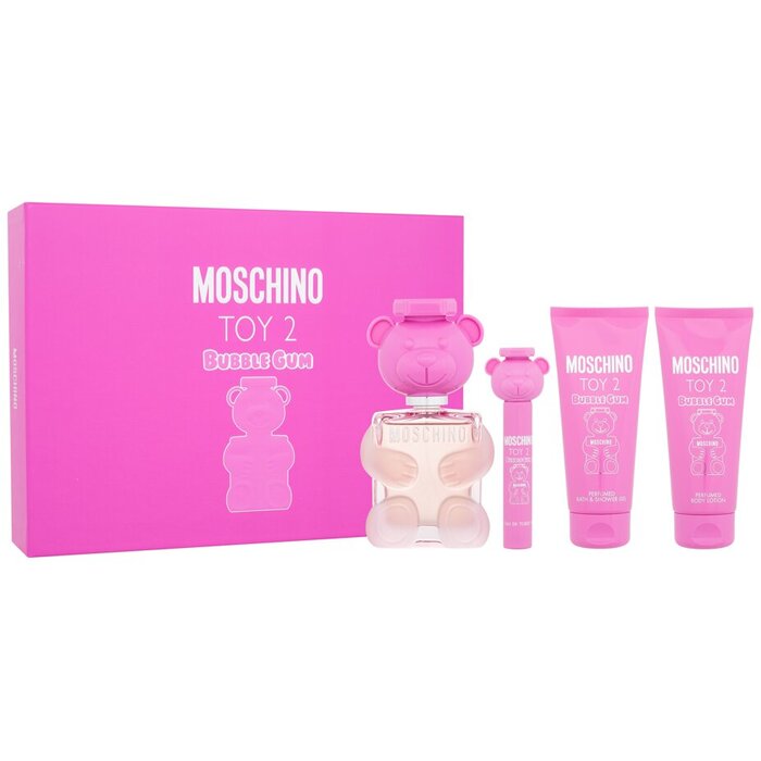 Moschino Žaislas 2 Bubble Gum dovanų rinkinys EDT 100 ml, EDT mini 10 ml, dušo gelis 100 ml ir kūno losjonas 100 ml