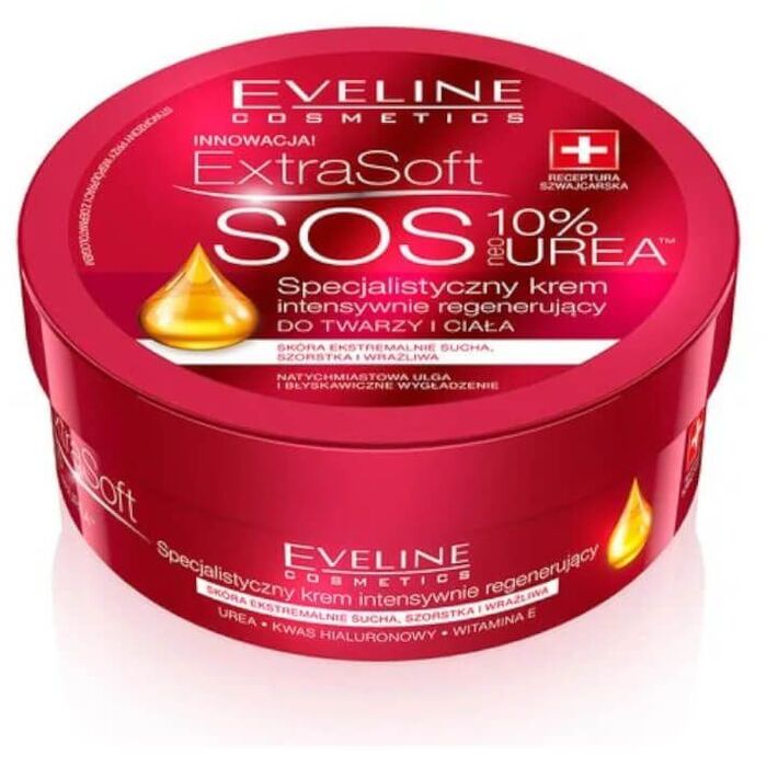 „Eveline Cosmetics Extra Soft SOS“ veido ir kūno kremas su 10 % šlapalo