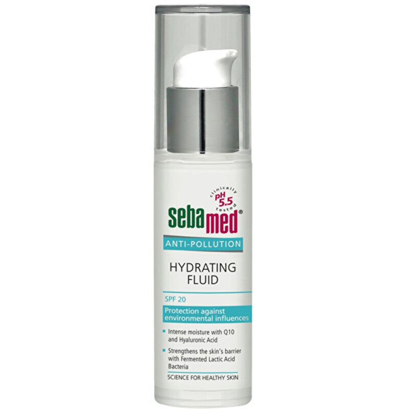 Sebamed drėkinamasis veido fluidas nuo taršos SPF 20