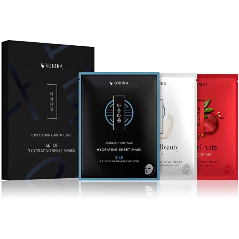 KORIKA drėkinamųjų lakštinių kaukių rinkinys - drėkinamųjų veido kaukių rinkinys