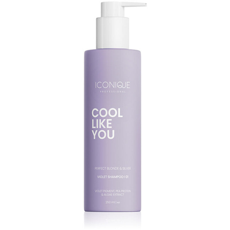 ICONIQUE Professional „Cool Like You Violet“ šampūnas – šampūnas vėsiems ir ryškiai blondiniškiems plaukams.