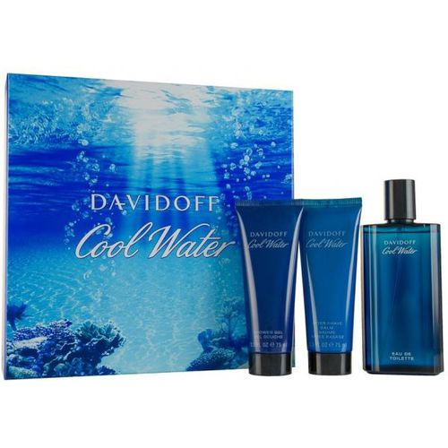 Davidoff Cool Water Man United dovanų rinkinys EDT 125 ml po skutimosi balzamas 75 ml Cool Water ir Cool Water dušo gelis 75 ml