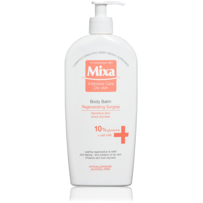 „Mixa Repairing Body Balm Surgras“ (sausai odai) – regeneruojamasis losjonas, riebinantis