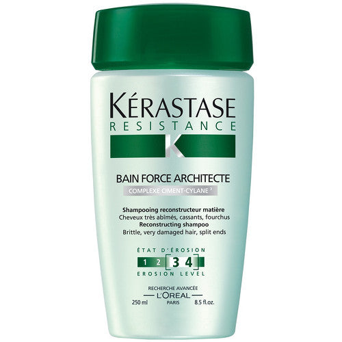 Kérastase „Bain Force Architecte“ atkuriamasis šampūnas (silpniems ir pažeistiems plaukams)