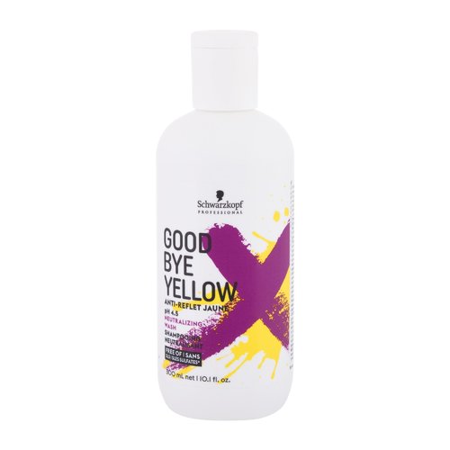 Schwarzkopf Professional „Good Bye Yellow Neutralizing Shampoo“ – šampūnas, neutralizuojantis geltonus atspalvius dažytiems ir sruogelėmis ...ogotiems plaukams.