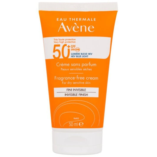 Avène Sun Cream Invisible Finish be kvapo SPF50+ (sausai ir jautriai odai)