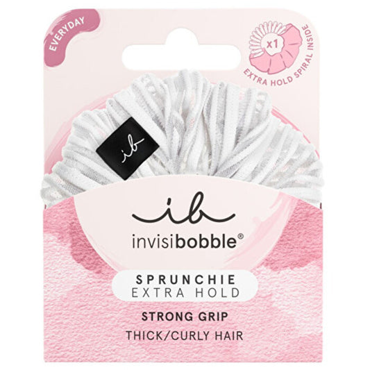 Invisibobble Sprunchie Extra Hold Pure White plaukų gumelė