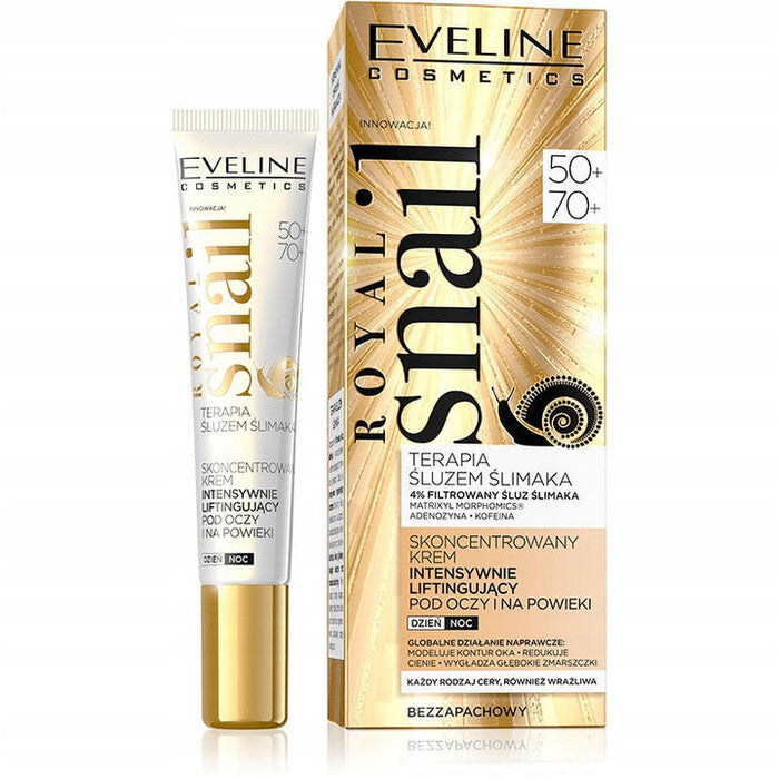 Eveline Cosmetics Royal Snail Concentrated Intensely Lifting Cream Eye Cream 50+/70+ – Lifting stangrinamasis kremas nuo raukšlių