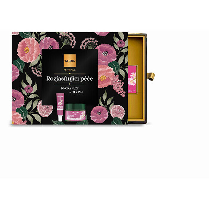 Weleda wild rose and white tea set a set of brightening care gifts