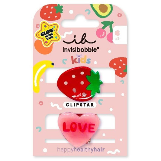 Invisibobble Clipstar Glow Frutti Strawberry - Plaukų segtukas 2 vnt
