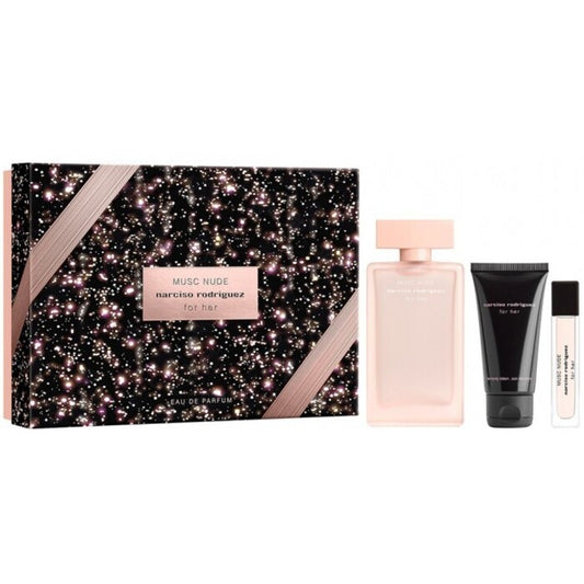 Narciso Rodriguez Musc Nude for Her Gift Set EDP 100 ml, body lotion 50 ml and miniature EDP 10 ml - Glamur