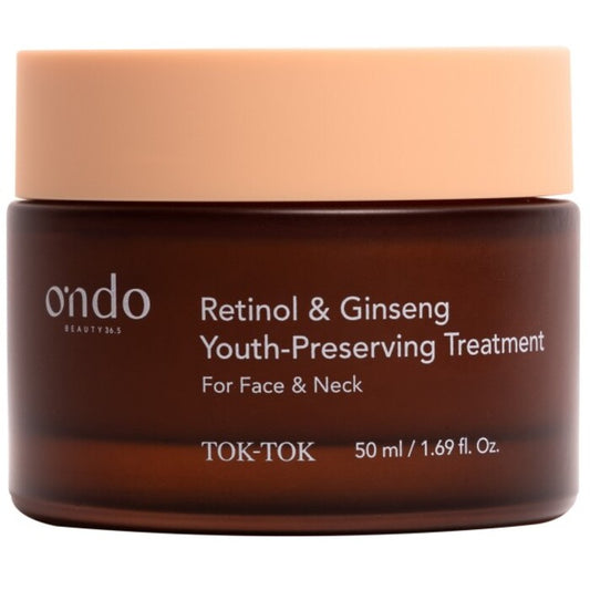 Ondo Beauty 36.5 TOK-TOK Retinol & Ginseng Youth Preserving Treatment – ​​stangrinantis veido ir kaklo kremas