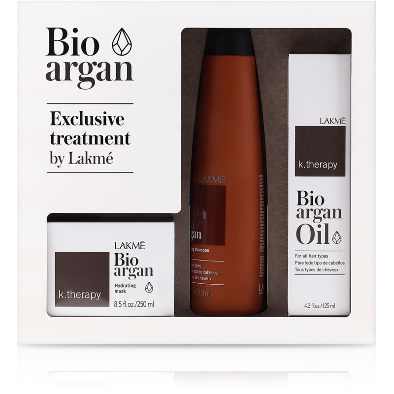 Lakmé K.Therapy Bio Argan Consumer Set – rinkinys plaukams švelnumo ir žvilgesio