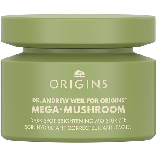 „Origins Mega-Mushroom Dark Spot Brightening Moisturizer“ – vienijantis drėkiklis, kovojantis su odos trūkumais.