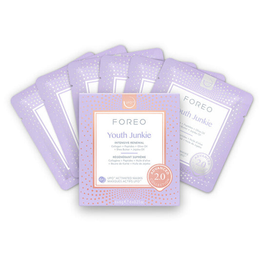 „Foreo UFO™ Youth Junkie Intensive Mask“ – intensyviai atkuriamoji kaukė sausai odai su smulkiomis raukšlelėmis. - Glamur