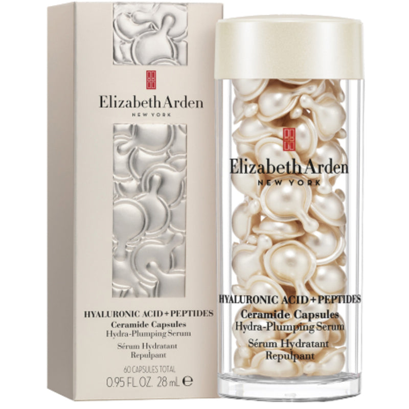 Elizabeth Arden Hialurono rūgštis + peptidai. Keramido kapsulės. Hydra-Plumping serumas – odos serumas keramido kapsulėse.
