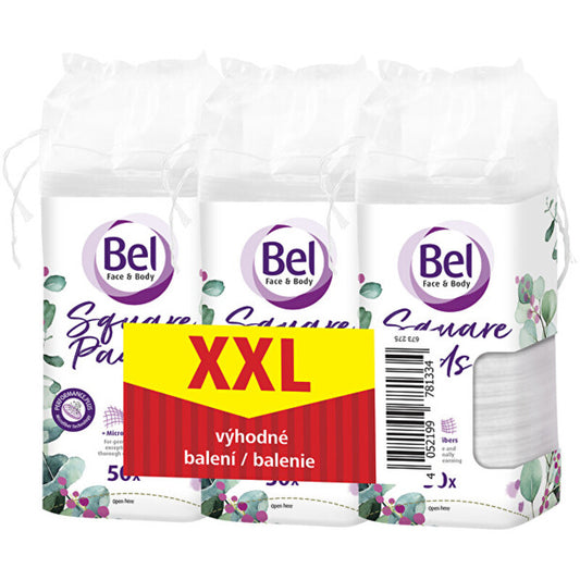 Bel Bel Face & Body Cosmetic (3 x 50 vnt.) - kvadratinių makiažo valymo pagalvėlių rinkinys