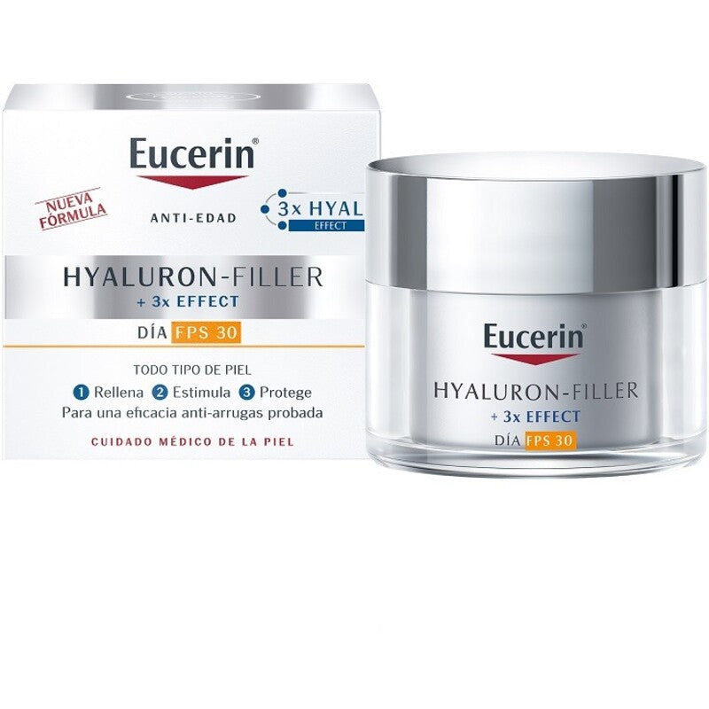 Eucerin „Hyaluron-Filler 3x EFFECT“ kremas su daugkartiniu užpildu, SPF 30 – daugkartinis senėjimą stabdantis dieninis kremas