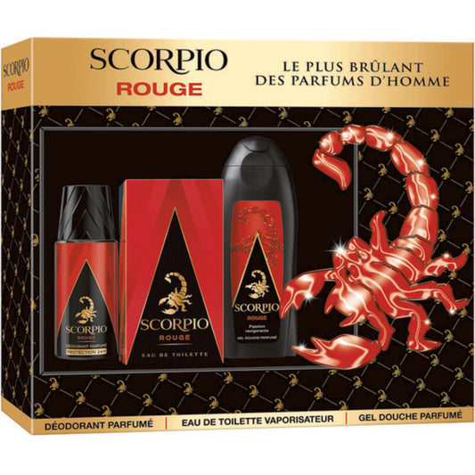 Scorpio Rouge Gift Set EDT 75 ml, shower gel 250 ml and deospray 150 ml