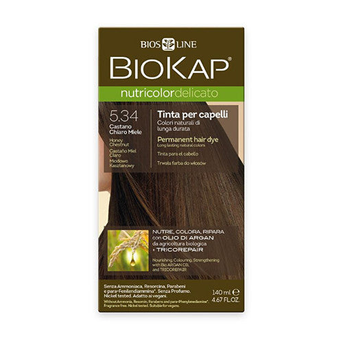 Biokap NUTRICOLOR DELICATO - Plaukų spalva - 5,34 Medaus kaštonų 140 ml